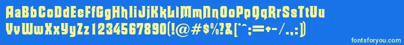 fuente MoorgateRegularDb – Fuentes Amarillas Sobre Fondo Azul