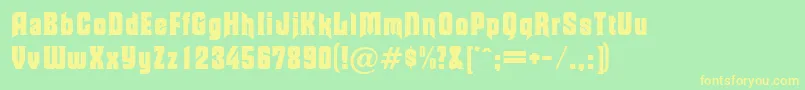 MoorgateRegularDb Font – Yellow Fonts on Green Background