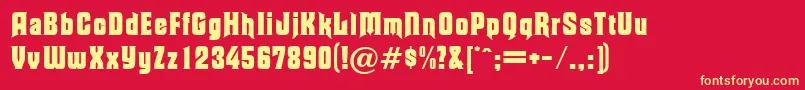 MoorgateRegularDb Font – Yellow Fonts on Red Background