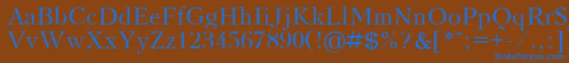 フォントKudrashovPlain – 茶色の背景に青い文字