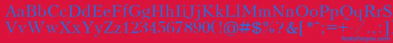 フォントKudrashovPlain – 赤い背景に青い文字