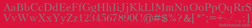 フォントKudrashovPlain – 赤い背景に灰色の文字