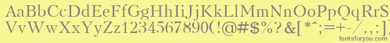 フォントKudrashovPlain – 黄色の背景に灰色の文字