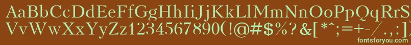 KudrashovPlain-Schriftart – Grüne Schriften auf braunem Hintergrund