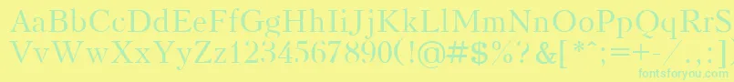 KudrashovPlain Font – Green Fonts on Yellow Background