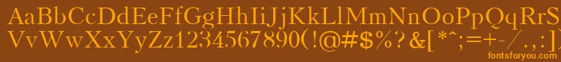 KudrashovPlain Font – Orange Fonts on Brown Background