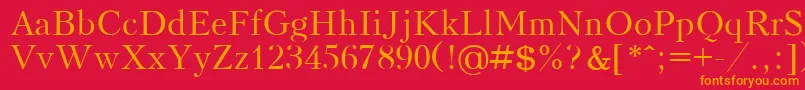 KudrashovPlain Font – Orange Fonts on Red Background