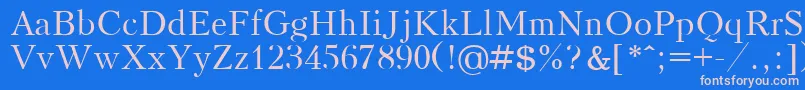 フォントKudrashovPlain – ピンクの文字、青い背景