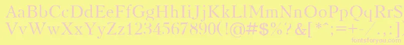 Czcionka KudrashovPlain – różowe czcionki na żółtym tle