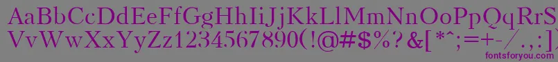 Czcionka KudrashovPlain – fioletowe czcionki na szarym tle