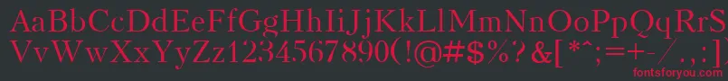 フォントKudrashovPlain – 黒い背景に赤い文字