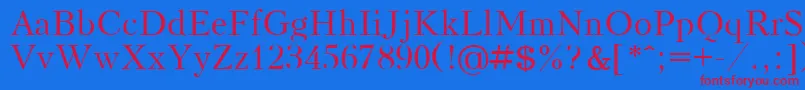 KudrashovPlain Font – Red Fonts on Blue Background