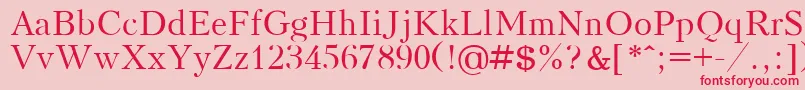 フォントKudrashovPlain – ピンクの背景に赤い文字