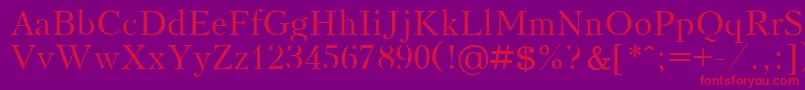 フォントKudrashovPlain – 紫の背景に赤い文字