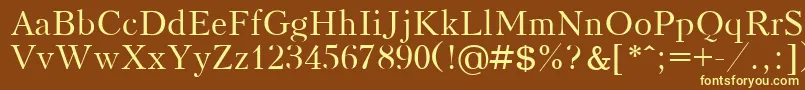 KudrashovPlain-fontti – keltaiset fontit ruskealla taustalla