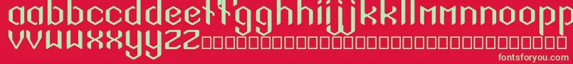 Fonte SigilSans – fontes verdes em um fundo vermelho