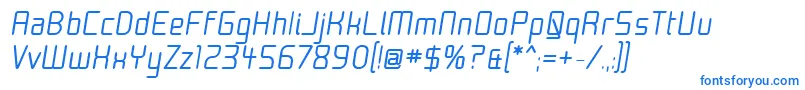 フォントMoon30i – 白い背景に青い文字