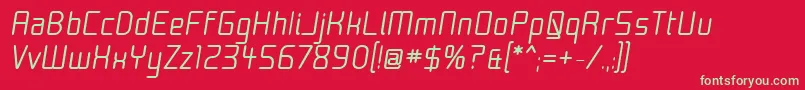 フォントMoon30i – 赤い背景に緑の文字