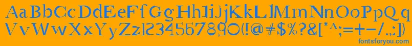 Amgaea Font – Blue Fonts on Orange Background
