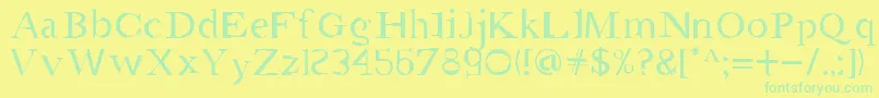 フォントAmgaea – 黄色い背景に緑の文字