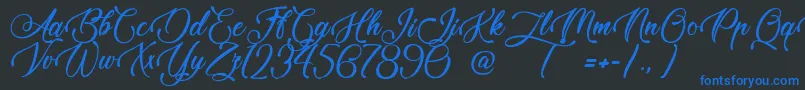 TaleOfHawks Font – Blue Fonts on Black Background