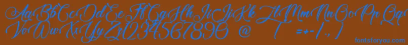 TaleOfHawks Font – Blue Fonts on Brown Background