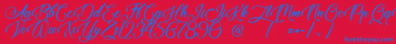 TaleOfHawks Font – Blue Fonts on Red Background