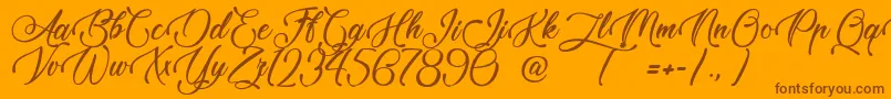 TaleOfHawks Font – Brown Fonts on Orange Background