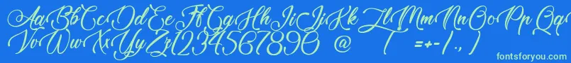 TaleOfHawks Font – Green Fonts on Blue Background