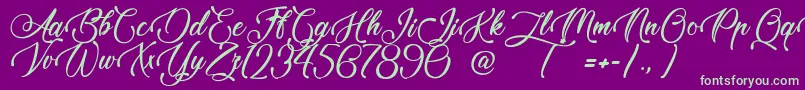 TaleOfHawks Font – Green Fonts on Purple Background