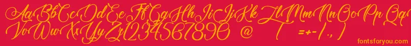 TaleOfHawks Font – Orange Fonts on Red Background