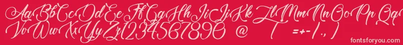 TaleOfHawks Font – Pink Fonts on Red Background