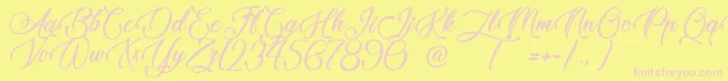 TaleOfHawks Font – Pink Fonts on Yellow Background