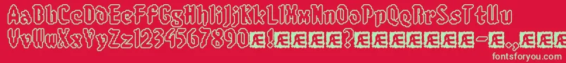 フォント8blimro – 赤い背景に緑の文字
