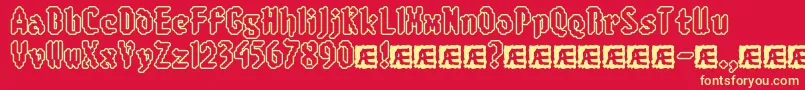 8blimro Font – Yellow Fonts on Red Background