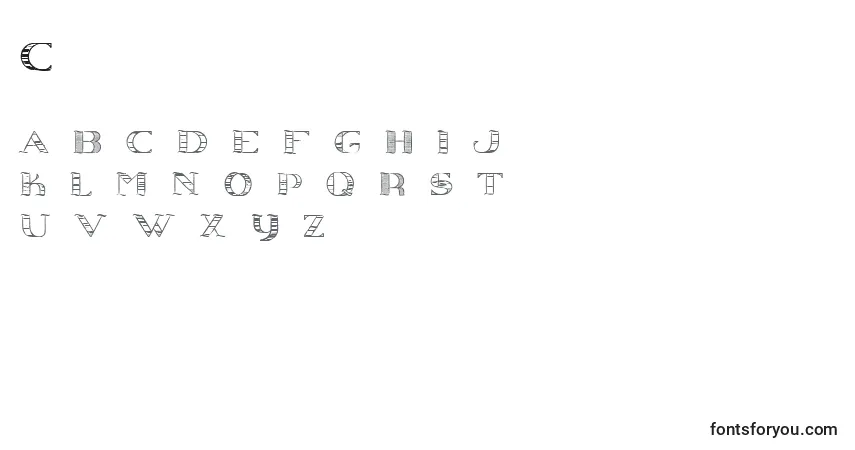 Schriftart Conjecture – Alphabet, Zahlen, spezielle Symbole