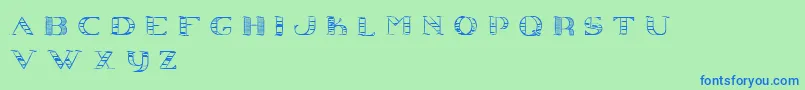 フォントConjecture – 青い文字は緑の背景です。