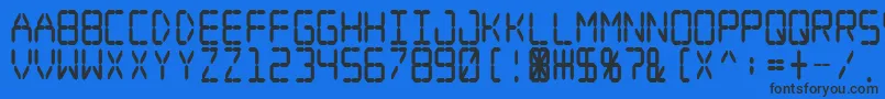 Digitaldreamfatnarrow Font – Black Fonts on Blue Background