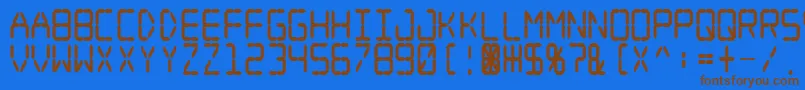 Digitaldreamfatnarrow Font – Brown Fonts on Blue Background