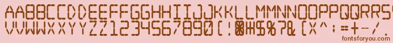 フォントDigitaldreamfatnarrow – ピンクの背景に茶色のフォント