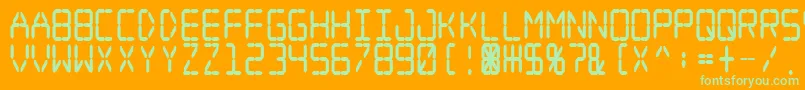 Digitaldreamfatnarrow Font – Green Fonts on Orange Background