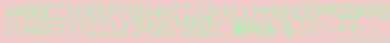 Digitaldreamfatnarrow Font – Green Fonts on Pink Background