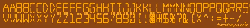 Шрифт Digitaldreamfatnarrow – оранжевые шрифты на коричневом фоне
