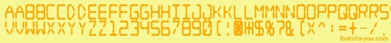 Digitaldreamfatnarrow Font – Orange Fonts on Yellow Background