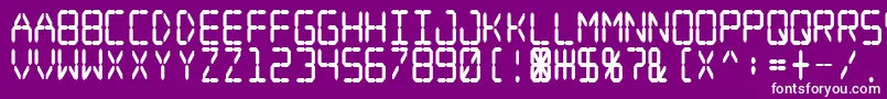 Digitaldreamfatnarrow-fontti – valkoiset fontit violetilla taustalla