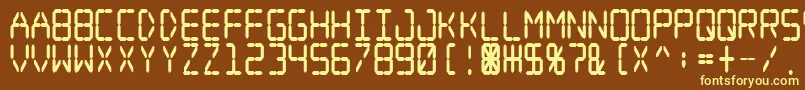 Digitaldreamfatnarrow Font – Yellow Fonts on Brown Background