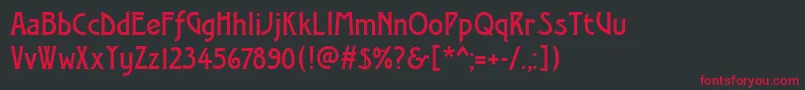 Подробнее о шрифте ModernistOne Шрифт ModernistOne – красные шрифты на чёрном фоне