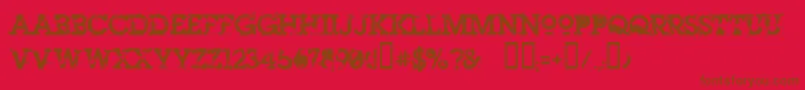 Heroin07 Font – Brown Fonts on Red Background