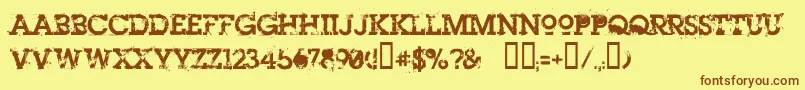 Heroin07 Font – Brown Fonts on Yellow Background