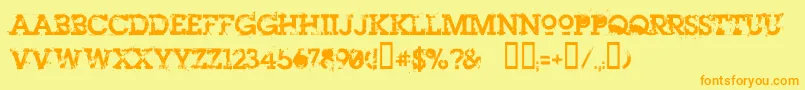 Heroin07 Font – Orange Fonts on Yellow Background